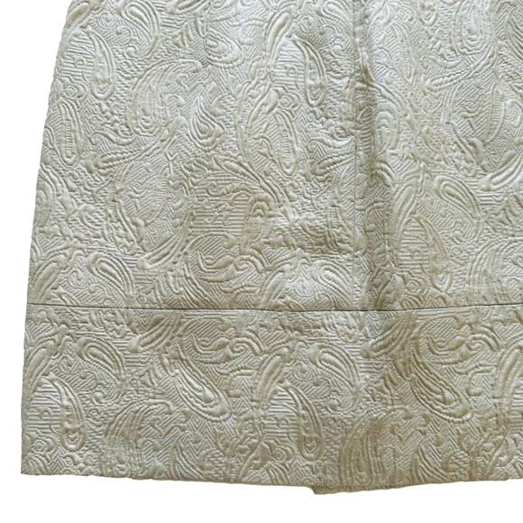 J. Crew Skirt Pearl Metallic Matelasse Origami Faux Wrap Mini Skirt Size 10 NEW - Picture 9 of 12